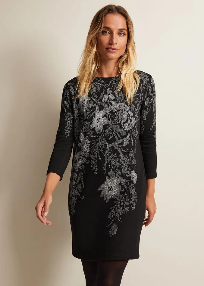 Loreina Floral Tunic Dress Black Women Phase Eight Dresses