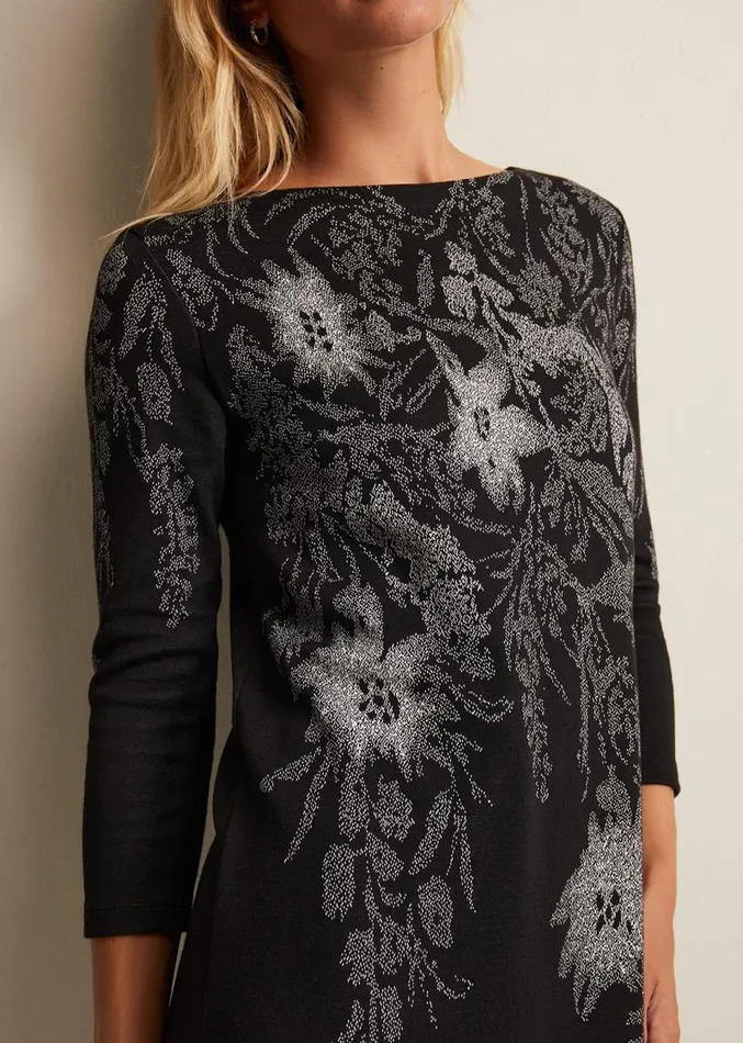 Loreina Floral Tunic Dress Black Women Phase Eight Dresses