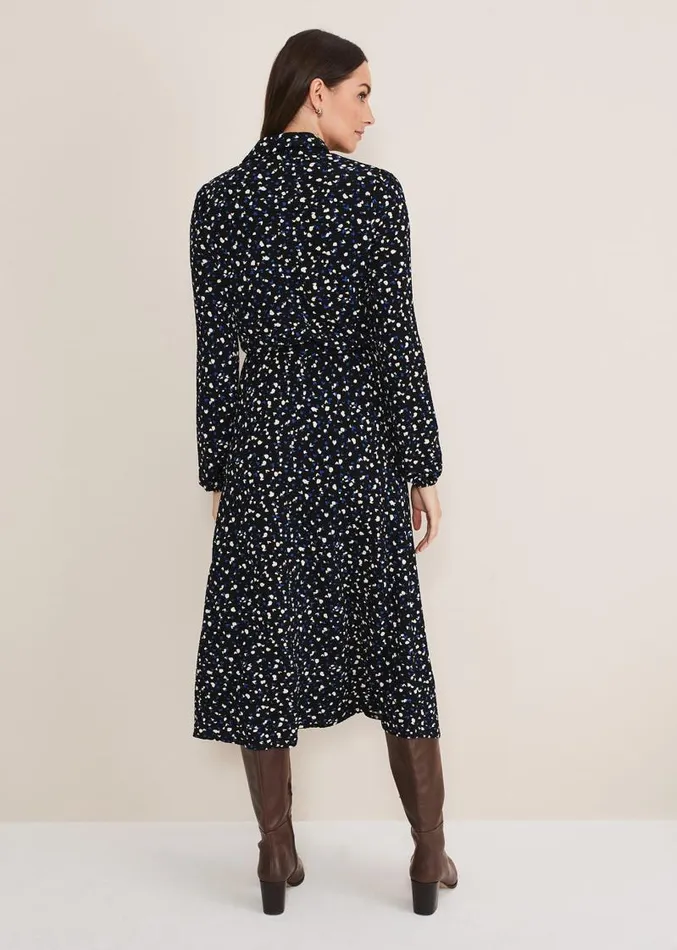 Loretta Spot Dress Cobaltblack Women Phase Eight Dresses