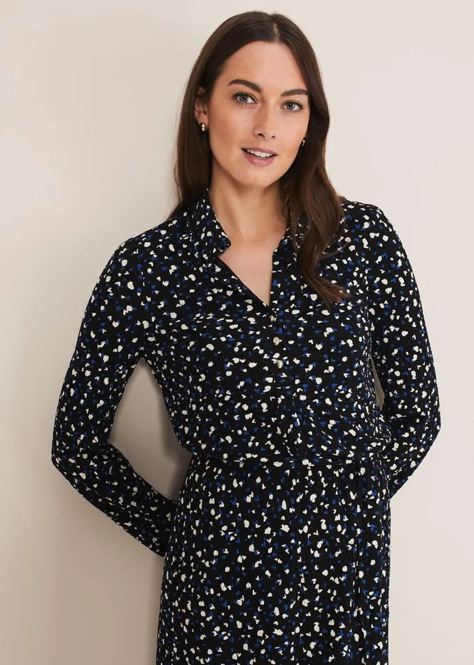 Loretta Spot Dress Cobaltblack Women Phase Eight Dresses