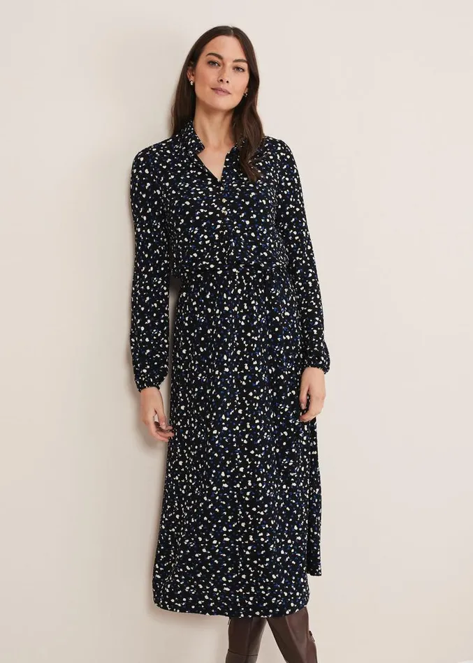 Loretta Spot Dress Cobaltblack Women Phase Eight Dresses