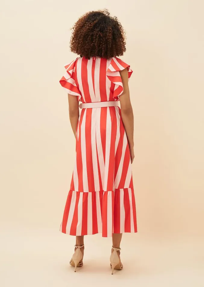 Lottie Stripe Maxi Dress Firepink Women Phase Eight Dresses