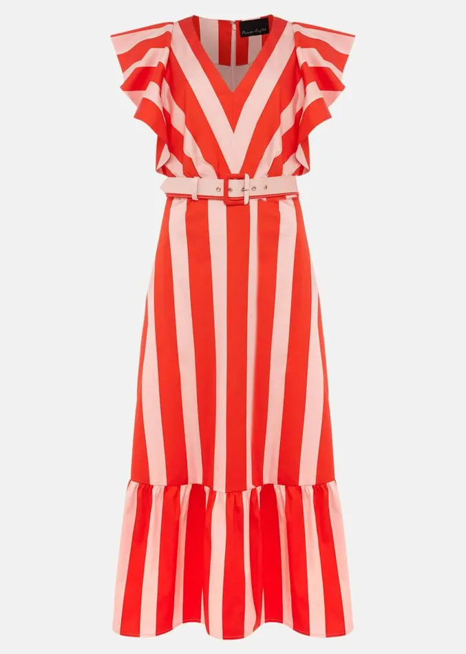 Lottie Stripe Maxi Dress Firepink Women Phase Eight Dresses