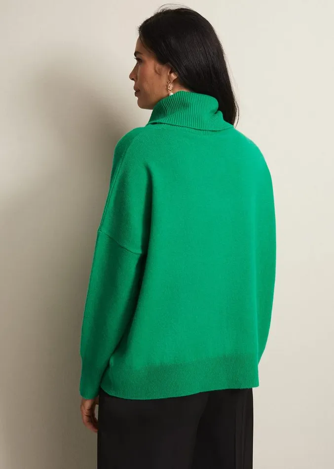Louanna Roll Neck Wool Cashmere Jumper Bright Green Women Phase Eight Knitwear Louanna Roll Neck Wool Cashmere Jumper Bright Green Women Phase Eight Knitwear