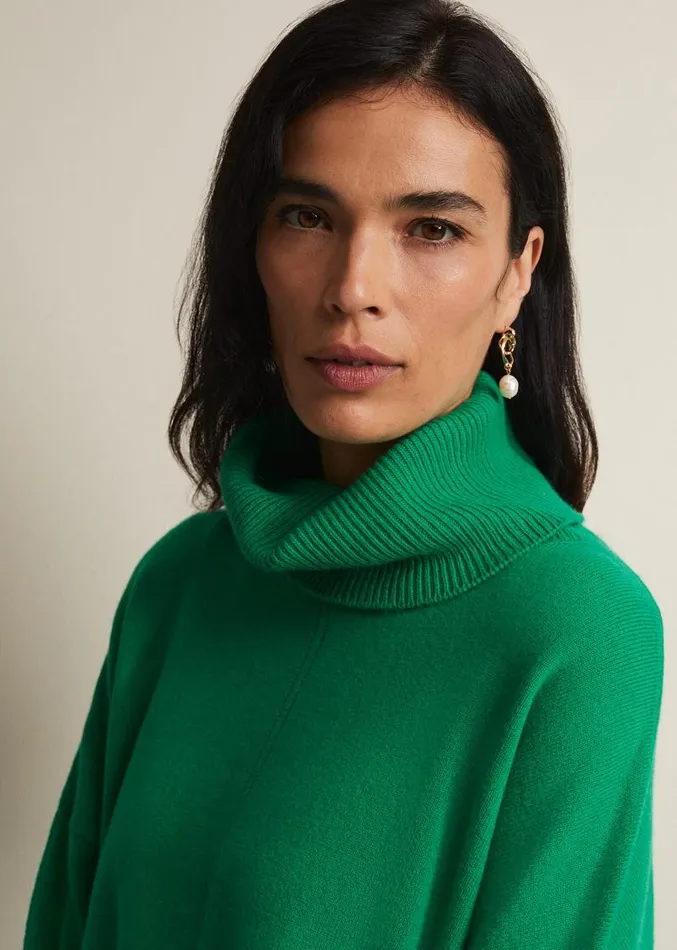 Louanna Roll Neck Wool Cashmere Jumper Bright Green Women Phase Eight Knitwear Louanna Roll Neck Wool Cashmere Jumper Bright Green Women Phase Eight Knitwear