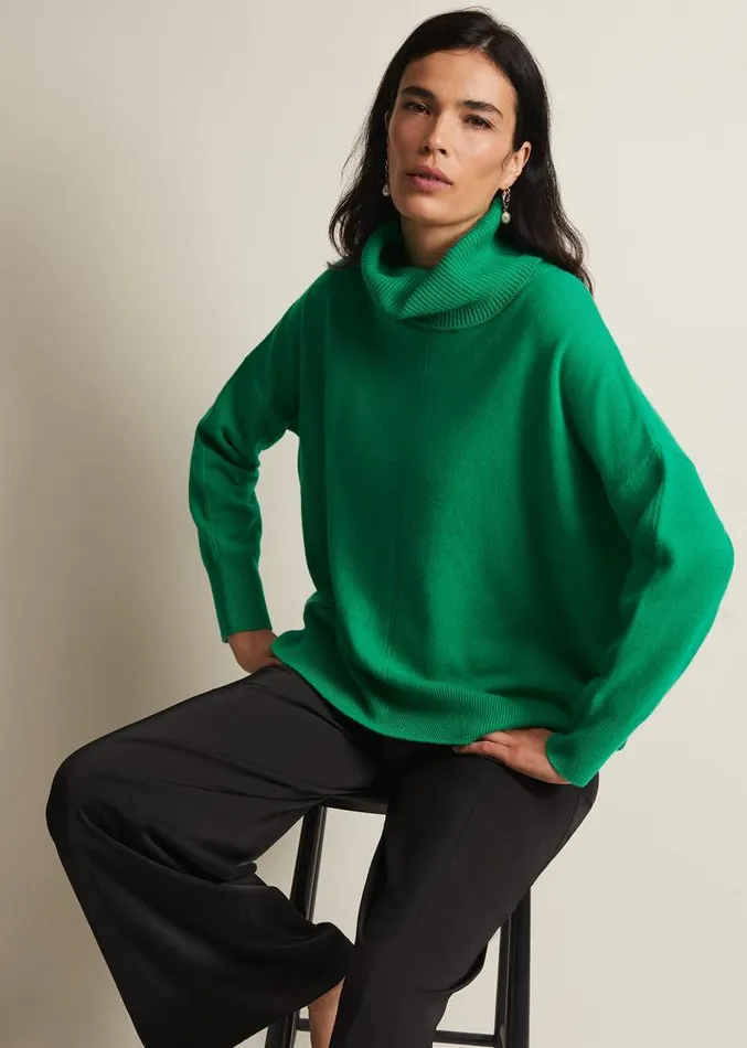 Louanna Roll Neck Wool Cashmere Jumper Bright Green Women Phase Eight Knitwear Louanna Roll Neck Wool Cashmere Jumper Bright Green Women Phase Eight Knitwear