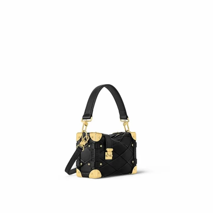 Louis Vuitton Trunk Bag Louis Vuitton M83030 Side Trunk PM Malletage Black 8211 Louis Vuitton Handbag Store 8211 Women