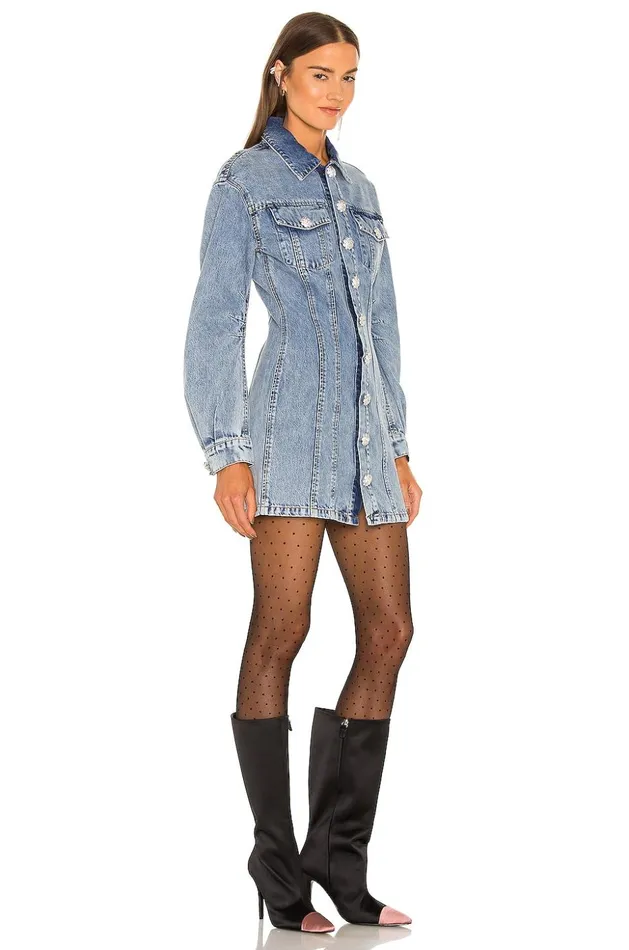 Lovers and Friends Denim Women Alexis Mini Dress Palladium