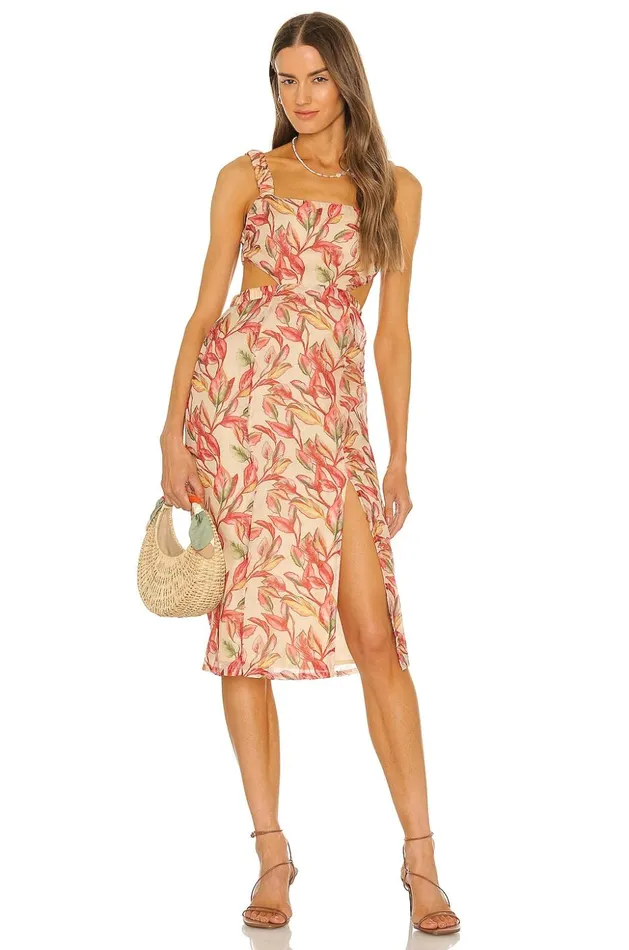 Lovers and Friends Dresses Women Bosworth Midi Dress Emory Tropical Print