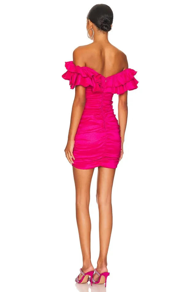 Lovers and Friends Dresses Women Nikolina Ruched Dress Magenta Lovers and Friends Dresses Women Nikolina Ruched Dress Magenta