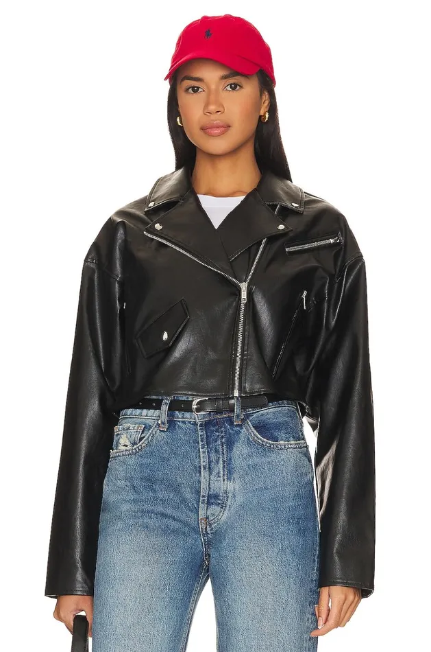 Lovers and Friends Jackets and Coats Women Baldwin Faux Leather Jacket Black Lovers and Friends Jackets and Coats Women Baldwin Faux Leather Jacket Black