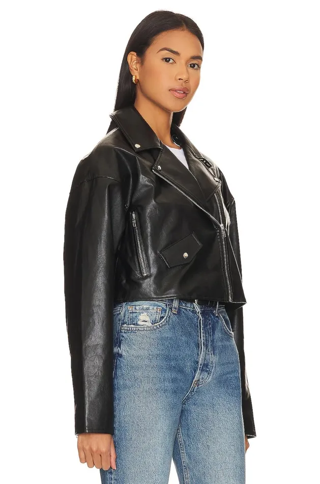 Lovers and Friends Jackets and Coats Women Baldwin Faux Leather Jacket Black Lovers and Friends Jackets and Coats Women Baldwin Faux Leather Jacket Black