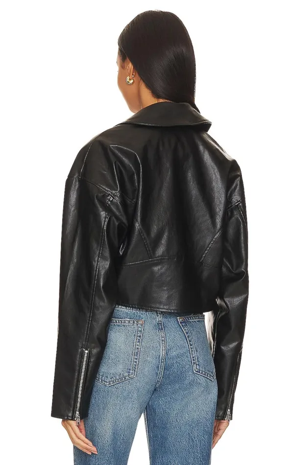 Lovers and Friends Jackets and Coats Women Baldwin Faux Leather Jacket Black Lovers and Friends Jackets and Coats Women Baldwin Faux Leather Jacket Black