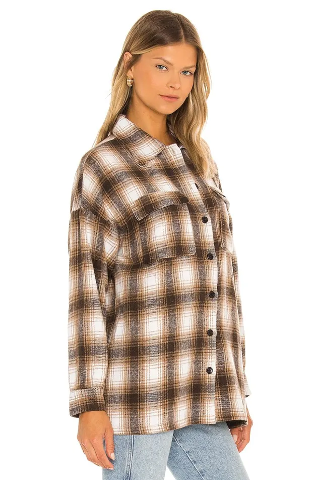 Lovers and Friends Jackets and Coats Women Harlow Flannel Shacket Brown Lovers and Friends Jackets and Coats Women Harlow Flannel Shacket Brown