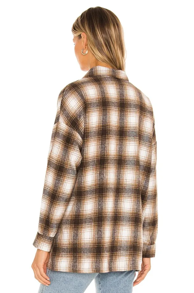 Lovers and Friends Jackets and Coats Women Harlow Flannel Shacket Brown Lovers and Friends Jackets and Coats Women Harlow Flannel Shacket Brown
