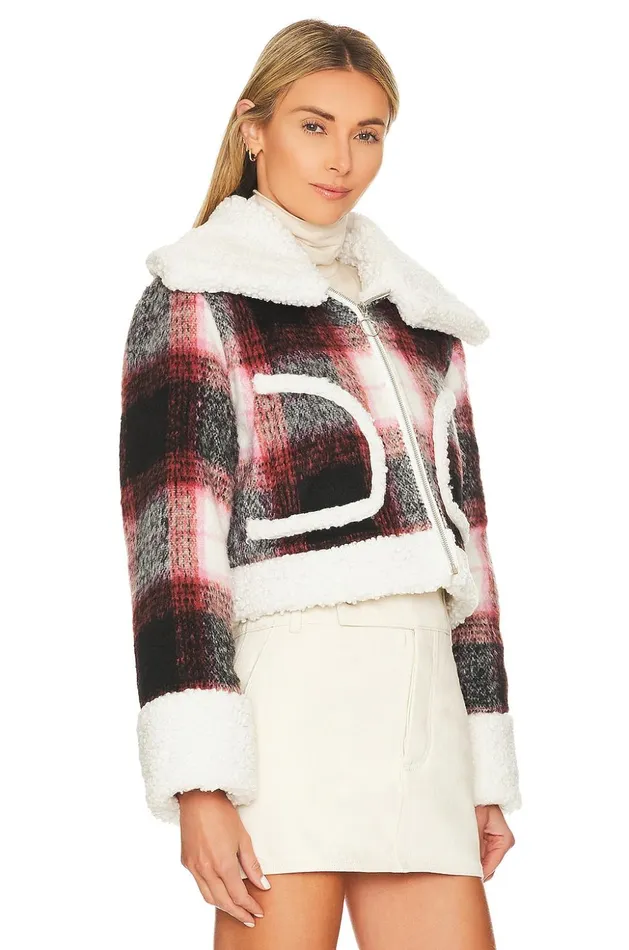 Lovers and Friends Jackets and Coats Women Natalie Cropped Jacket Red and Black Check
