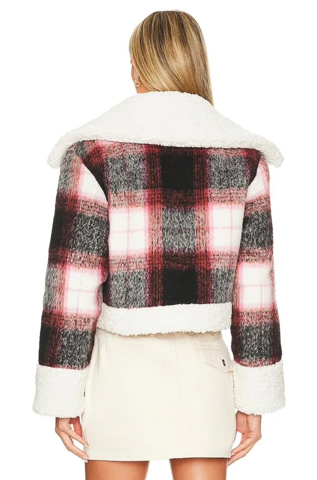Lovers and Friends Jackets and Coats Women Natalie Cropped Jacket Red and Black Check