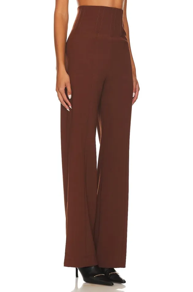Lovers and Friends Pants Women Abby High Rise Pant Chocolate Brown