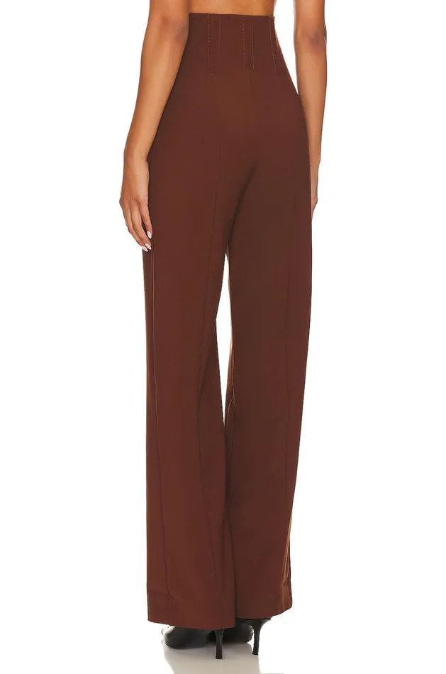 Lovers and Friends Pants Women Abby High Rise Pant Chocolate Brown