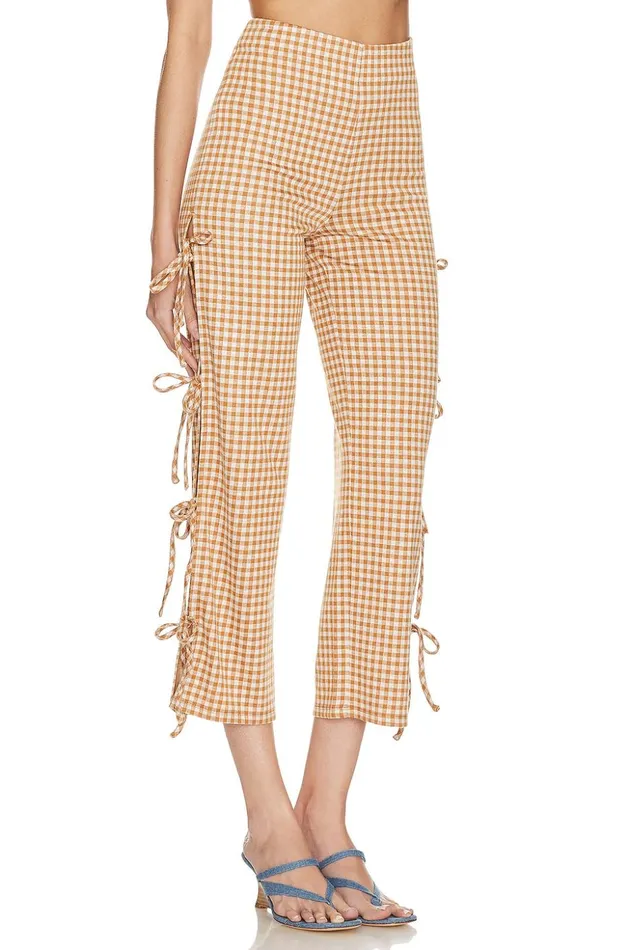 Lovers and Friends Pants Women Chelsea Pant Brown and White