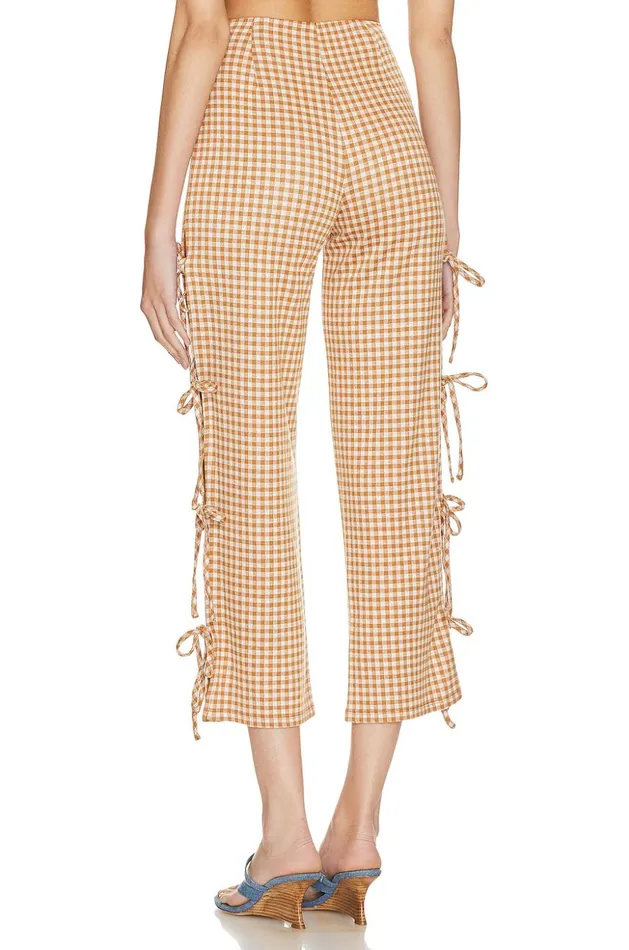 Lovers and Friends Pants Women Chelsea Pant Brown and White