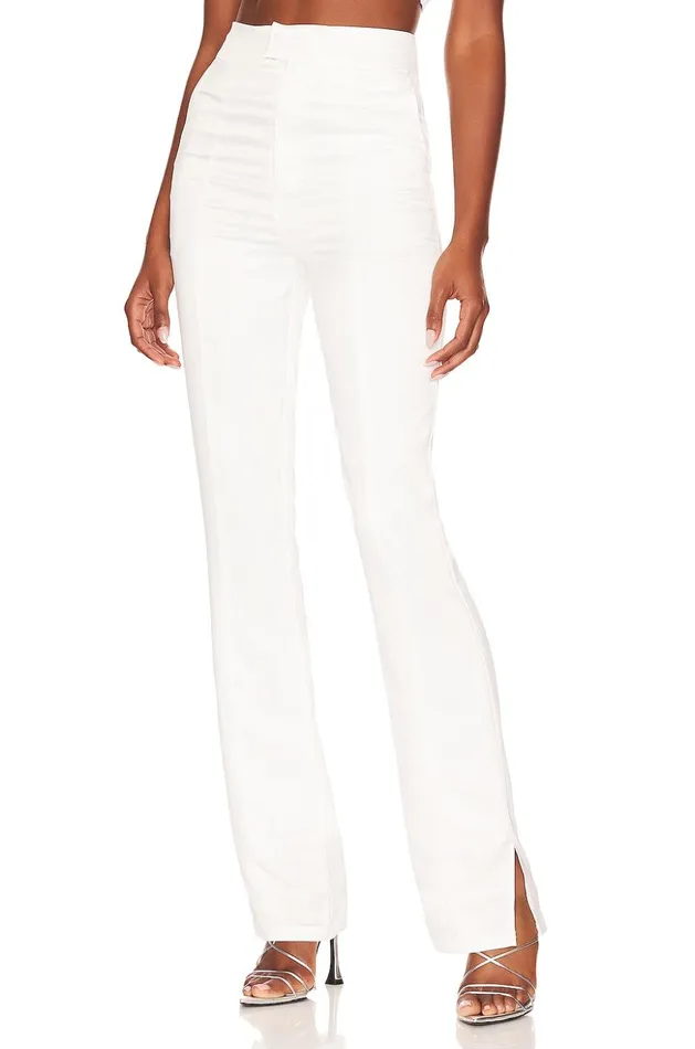 Lovers and Friends Pants Women Troy Split Hem Pant White