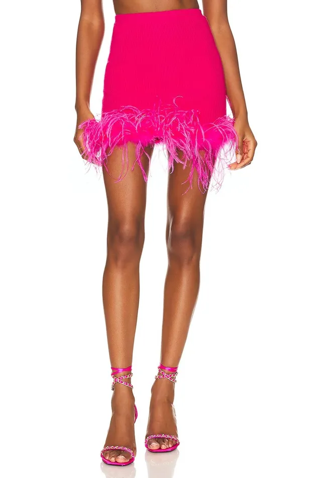Lovers and Friends Skirts Women Emi Feather Mini Skirt Hot Pink