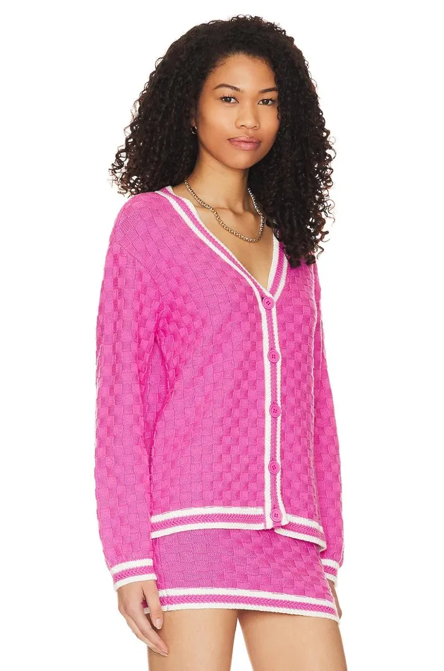 Lovers and Friends Sweaters and Knits Women Zata Cardigan Pink and White Lovers and Friends Sweaters and Knits Women Zata Cardigan Pink and White