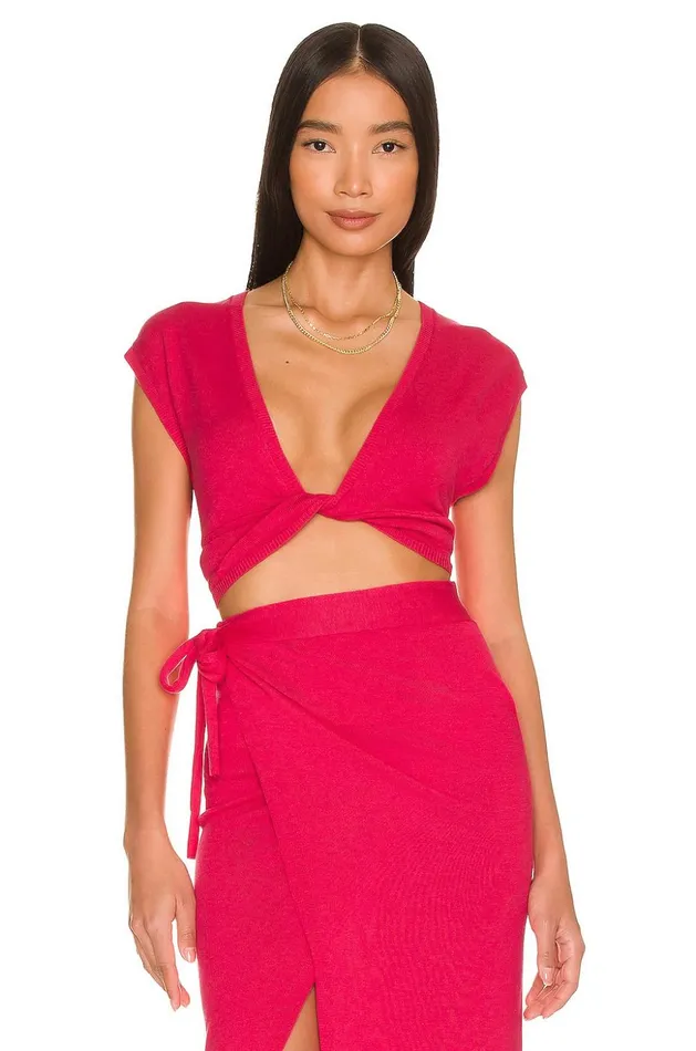 Lovers and Friends Tops Women Basia Twist Top Deep Magenta