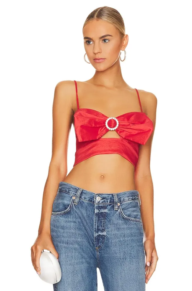 Lovers and Friends Tops Women Jacqueline Bow Top Red