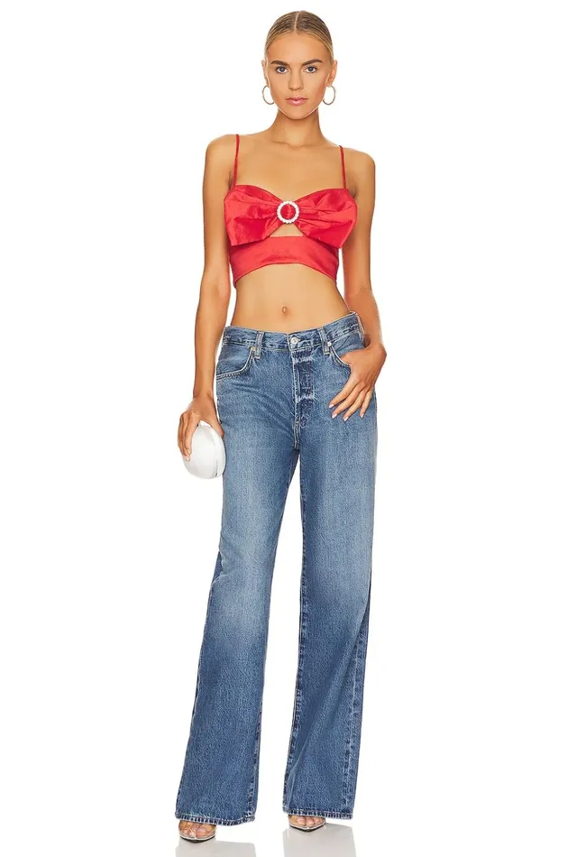 Lovers and Friends Tops Women Jacqueline Bow Top Red