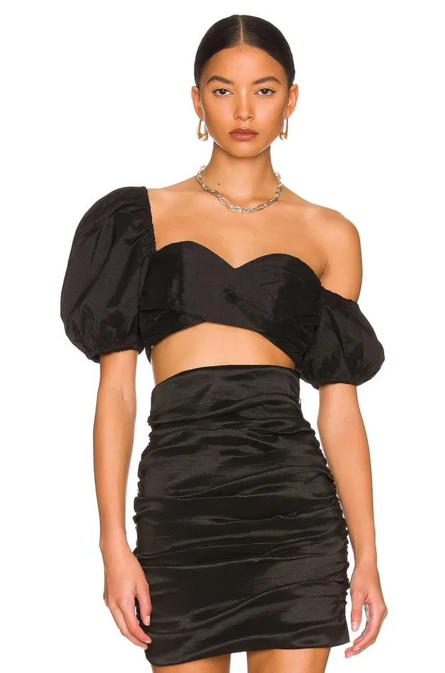Lovers and Friends Tops Women Savannah Cropped Top Black