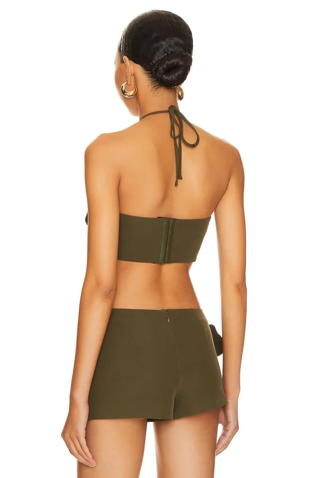 Lovers and Friends Tops Women Zora Crop Top Olive Green Lovers and Friends Tops Women Zora Crop Top Olive Green