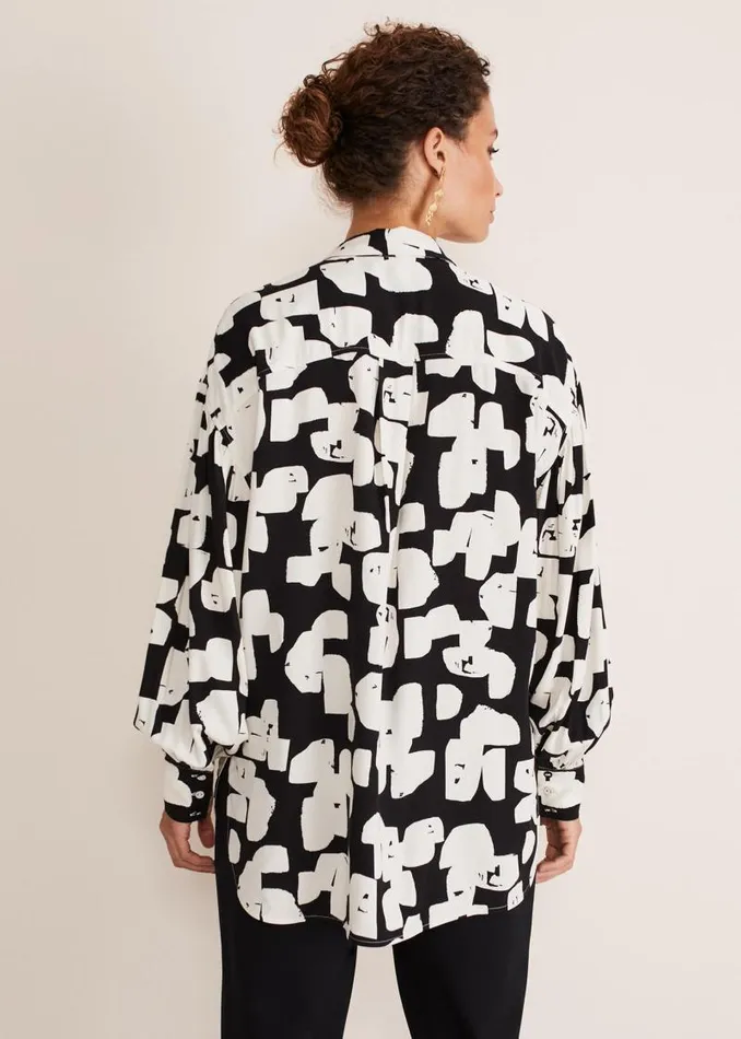 Luana Geo Print Blouse Blackcream Women Phase Eight Shirts and Blouses