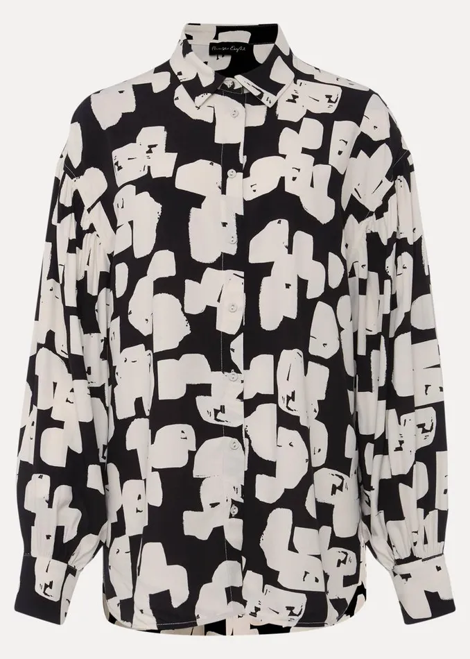 Luana Geo Print Blouse Blackcream Women Phase Eight Shirts and Blouses