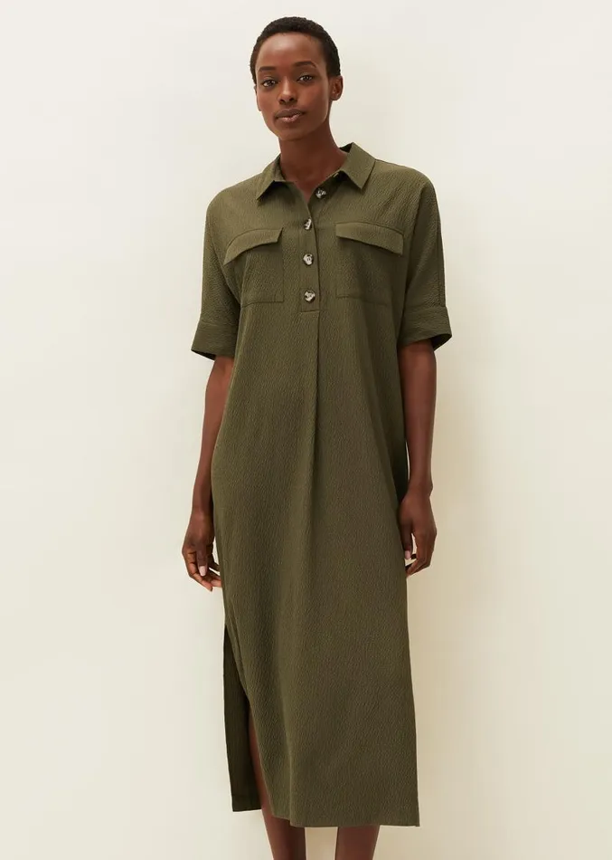 Lucina Midaxi Shirt Dress Khaki Women Phase Eight Dresses