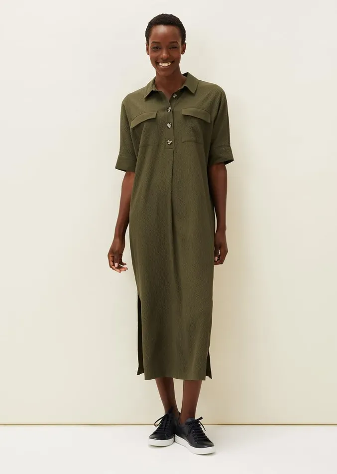 Lucina Midaxi Shirt Dress Khaki Women Phase Eight Dresses