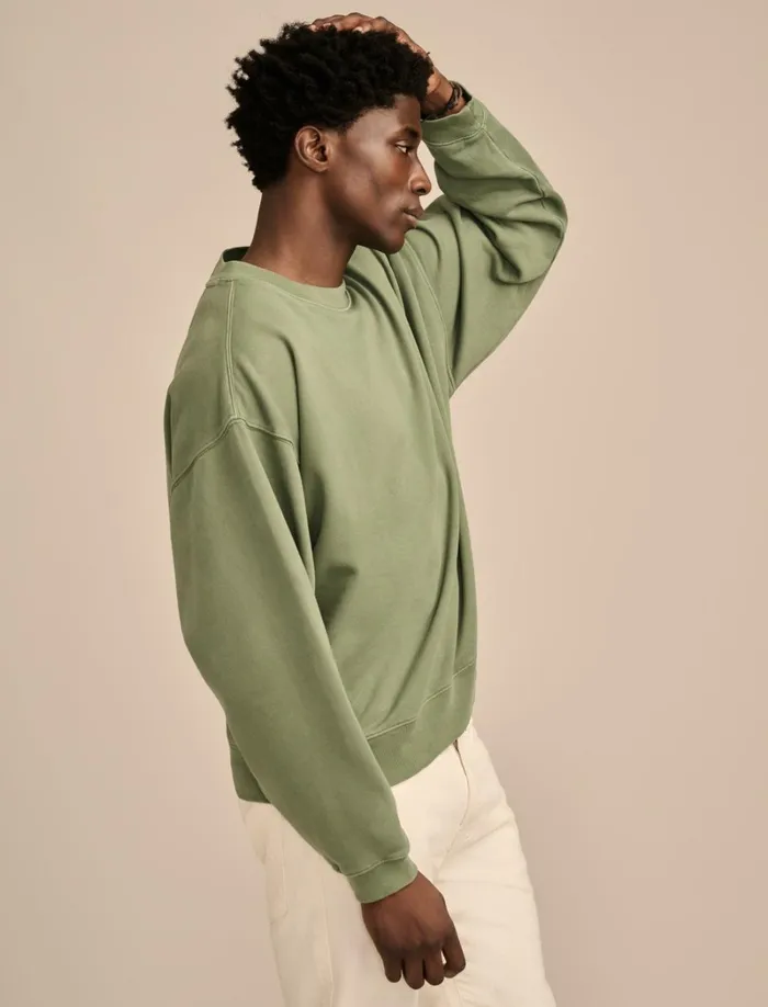 Lucky Brand Activewear Men Relaxed Fleece Crew Laurel Wreath