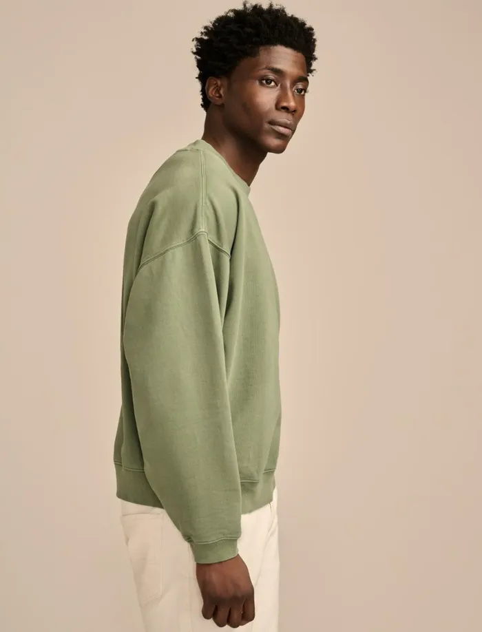 Lucky Brand Activewear Men Relaxed Fleece Crew Laurel Wreath