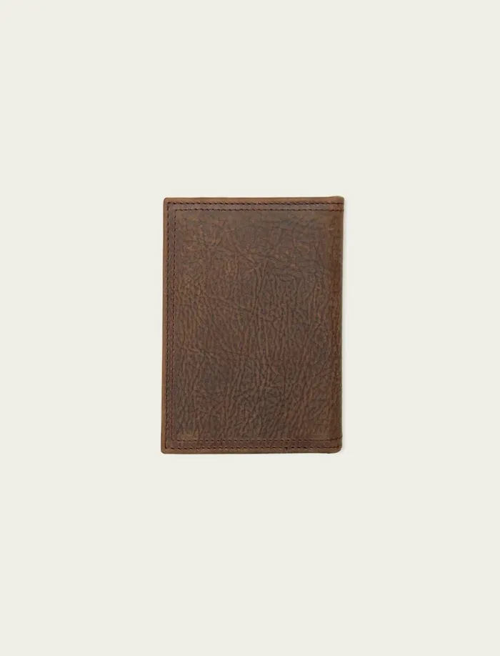 Lucky Brand Bags and Wallets Men Double Stitched Leather LFold Wallet Dark Brown