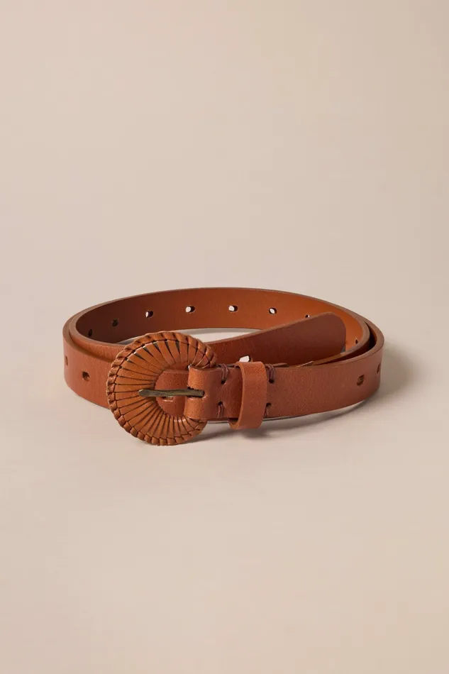 Lucky Brand Belts Women Laced Buckle Belt 231 Tan