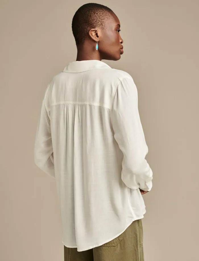 Lucky Brand Blouses Women Boyfriend Button Down Bright White