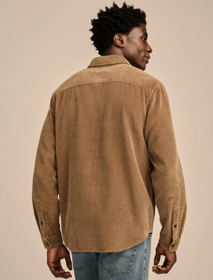 Lucky Brand ButtonDowns Men Big Cord Long Sleeve Utility Shirt Teak