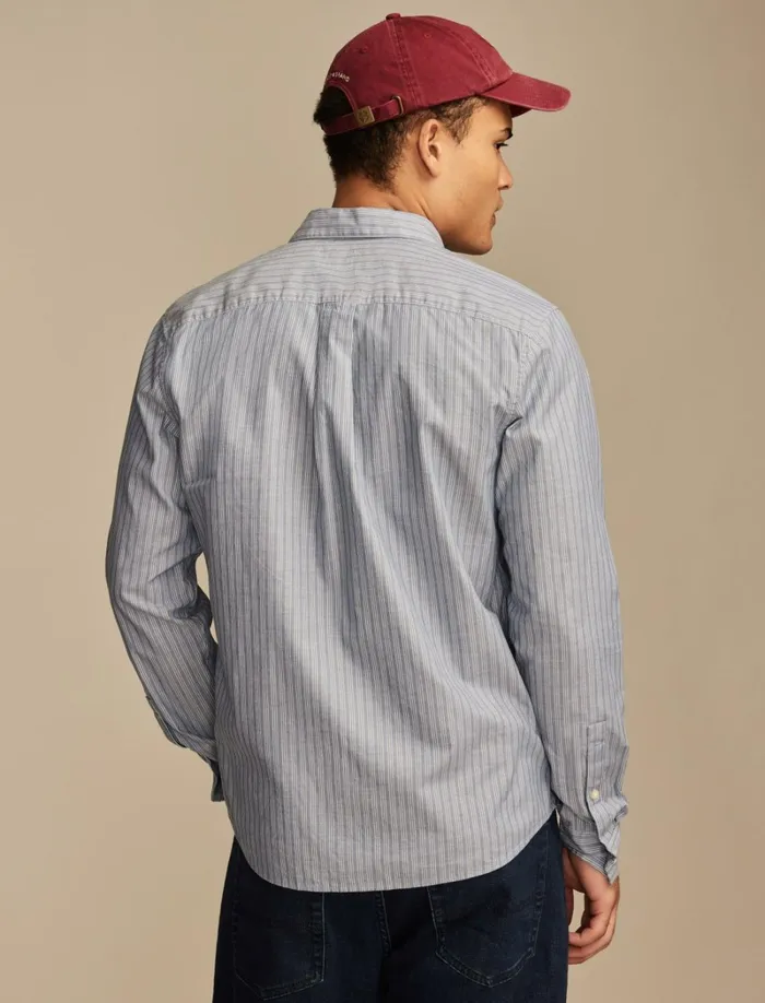 Lucky Brand ButtonDowns Men Striped San Gabriel One Pocket Long Sleeve Shirt Blue Stripe