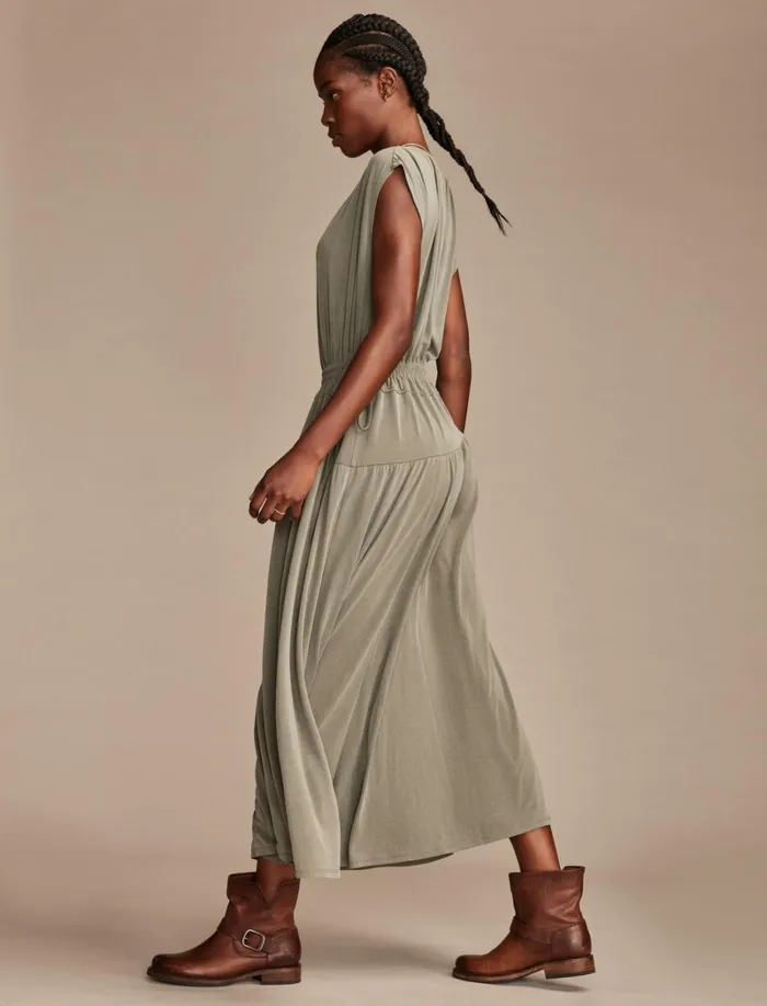 Lucky Brand Dresses Women Sandwash Ruched Dress Dusty Olive