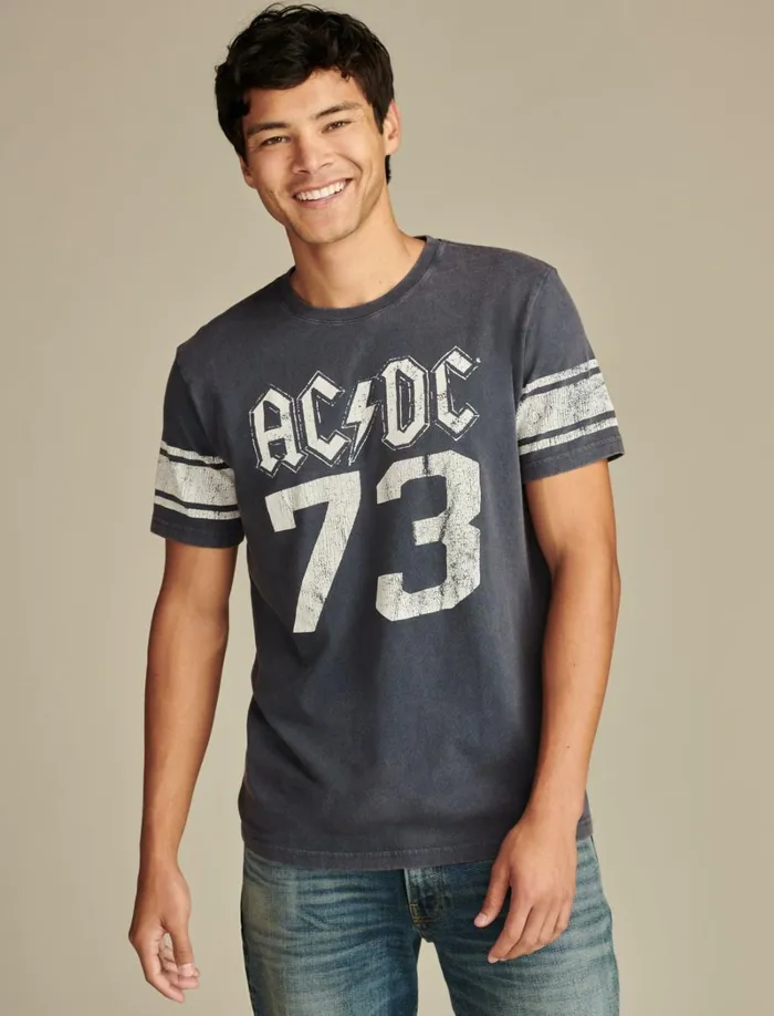 Lucky Brand Graphic Tees Men Acdc 73 Midnight Navy