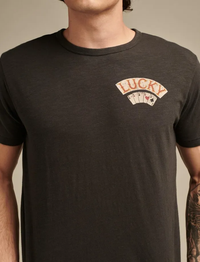Lucky Brand Graphic Tees Men Aces Over Eights Tee Jet Black