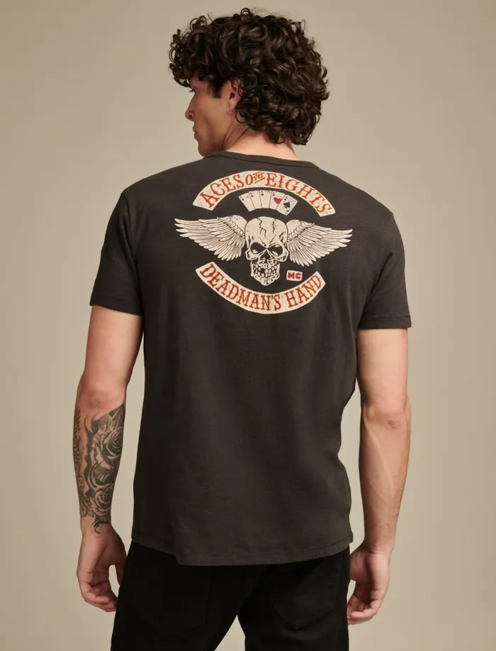 Lucky Brand Graphic Tees Men Aces Over Eights Tee Jet Black