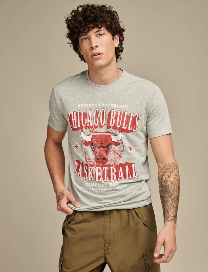 Lucky Brand Graphic Tees Men Bulls Graphic Tee 054 Gray