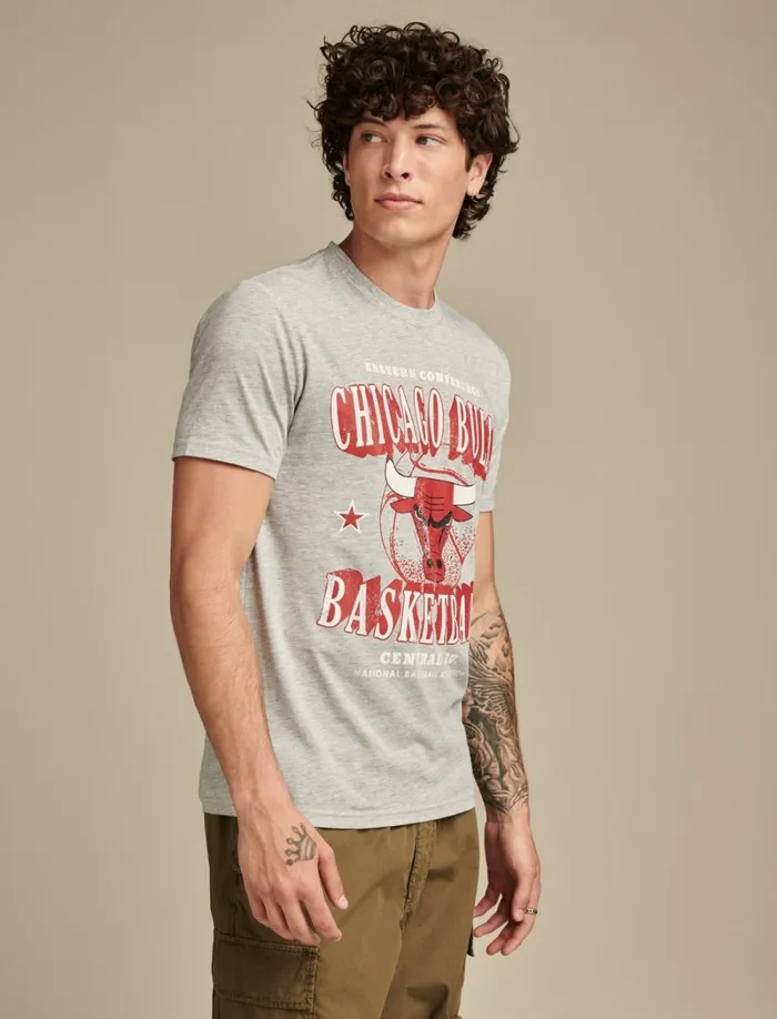 Lucky Brand Graphic Tees Men Bulls Graphic Tee 054 Gray